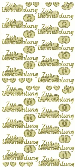 Sticker, Schrift, Zur Vermählung, gold