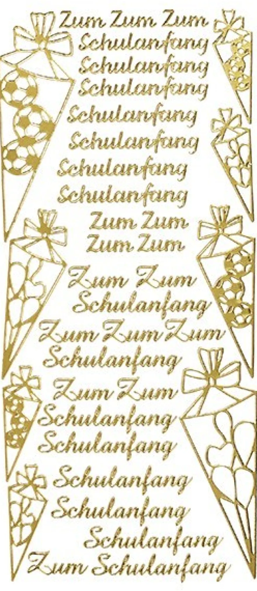 Sticker, Schulanfang, gold