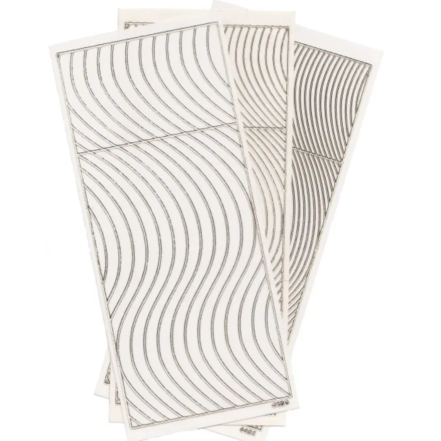 Sticker, Schwung-Linien, 3 Bogen, transparent