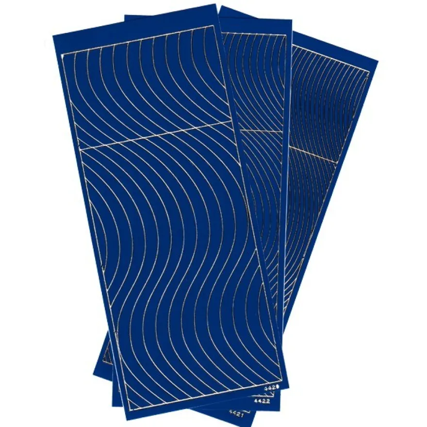 Sticker, Schwung-Linien, 3 Bogen, royalblau