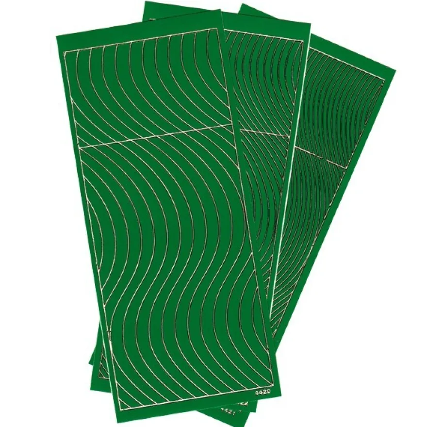 Sticker, Schwung-Linien, 3 Bogen, grün