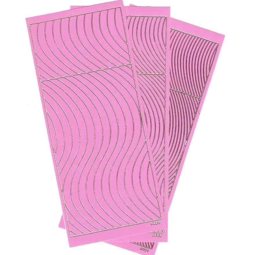 Sticker, Schwung-Linien, 3 Bogen, rosa