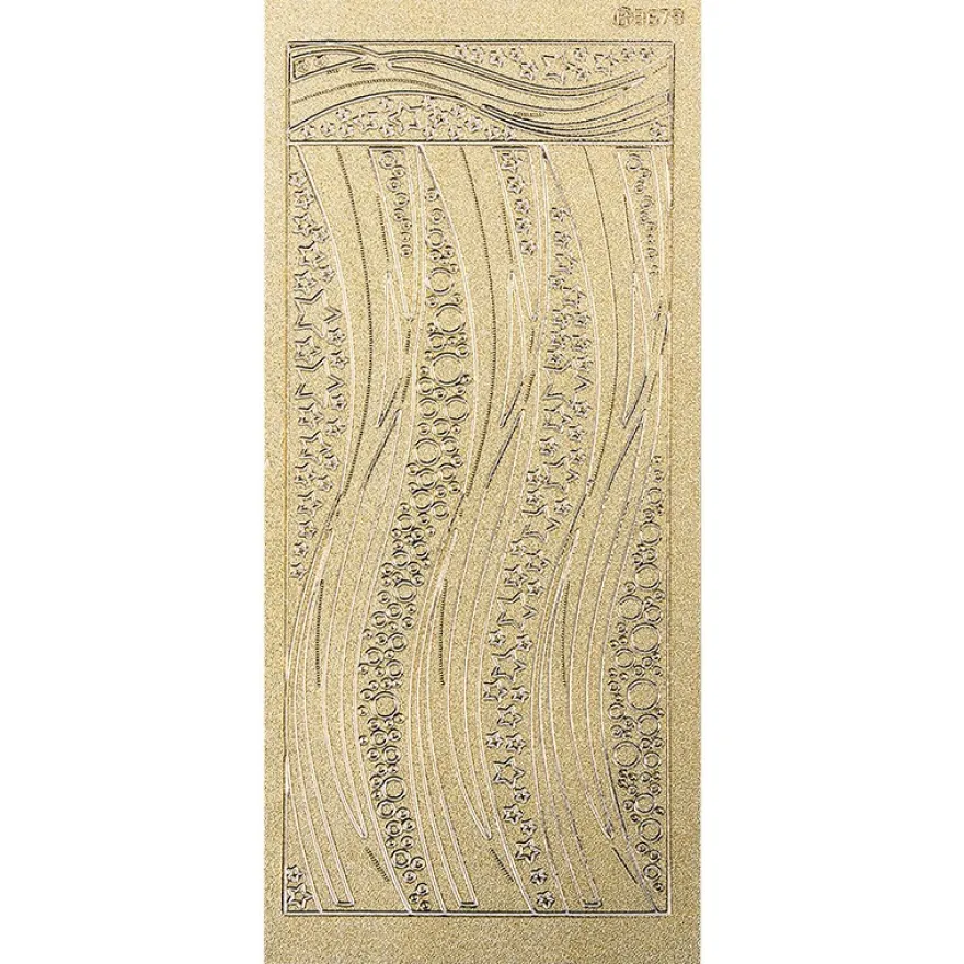 Sticker, Schwung-Linien Sterne, Diamantfolie, gold
