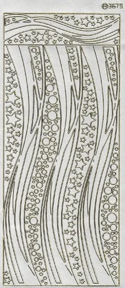 Sticker, Schwung-Linien Sterne, Perlmuttfolie, silber