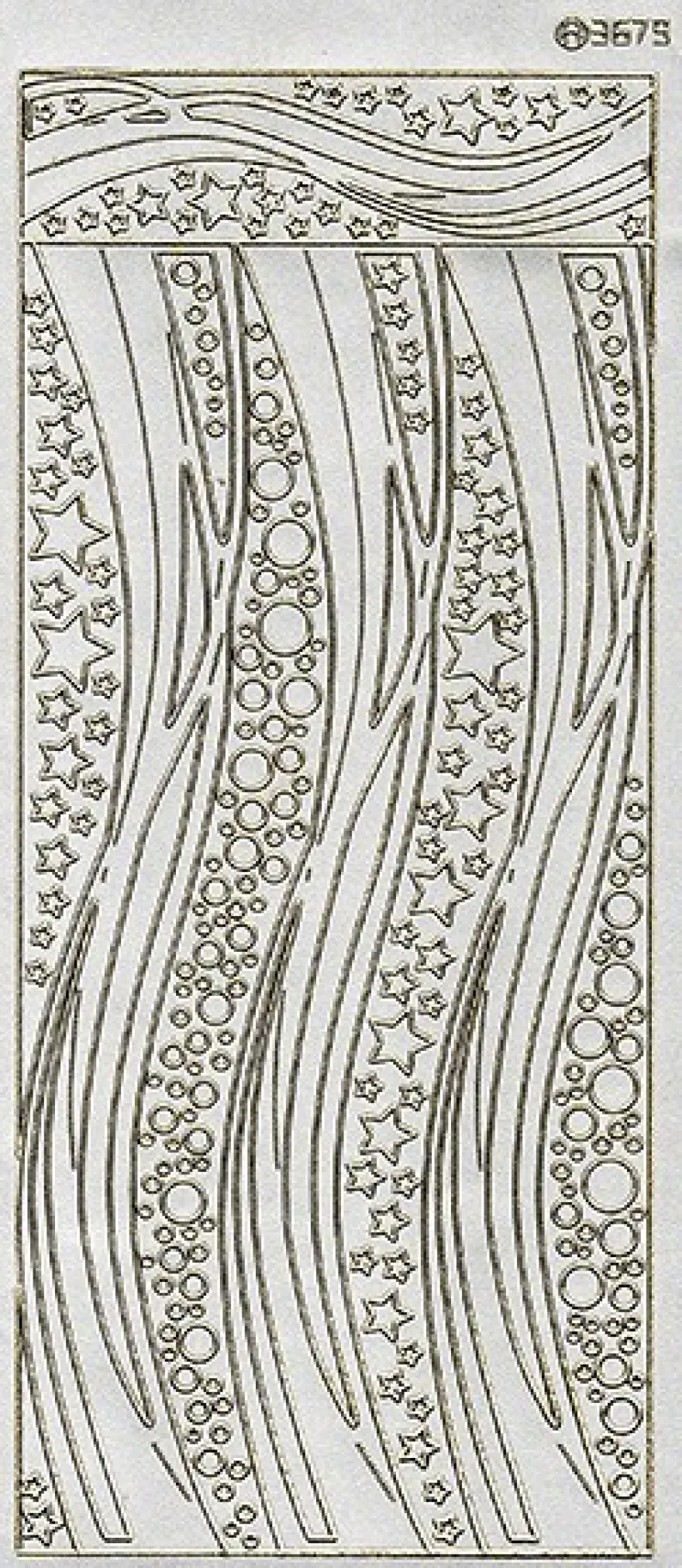 Sticker, Schwung-Linien Sterne, Perlmuttfolie, silber