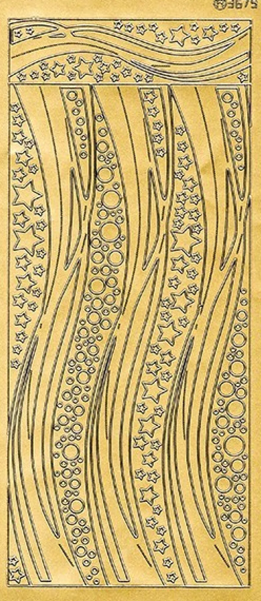 Sticker, Schwung-Linien Sterne, Perlmuttfolie, gold