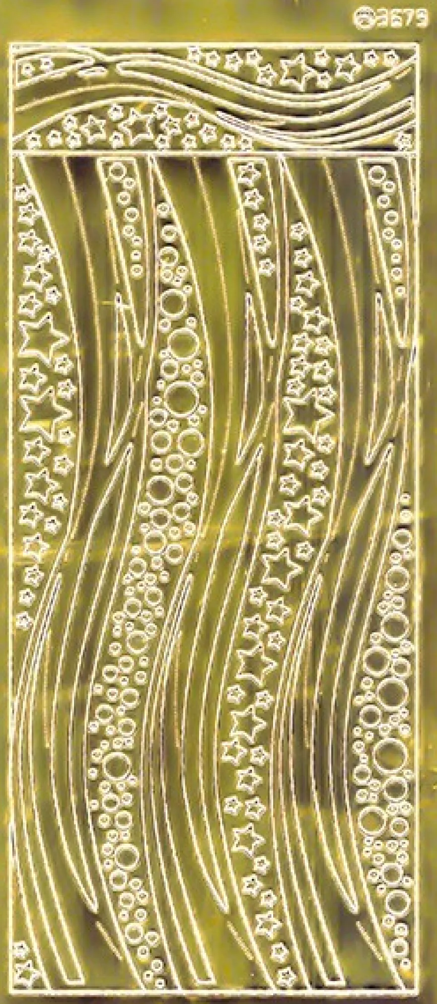 Sticker, Schwung-Linien Sterne, Spiegelfolie, gold