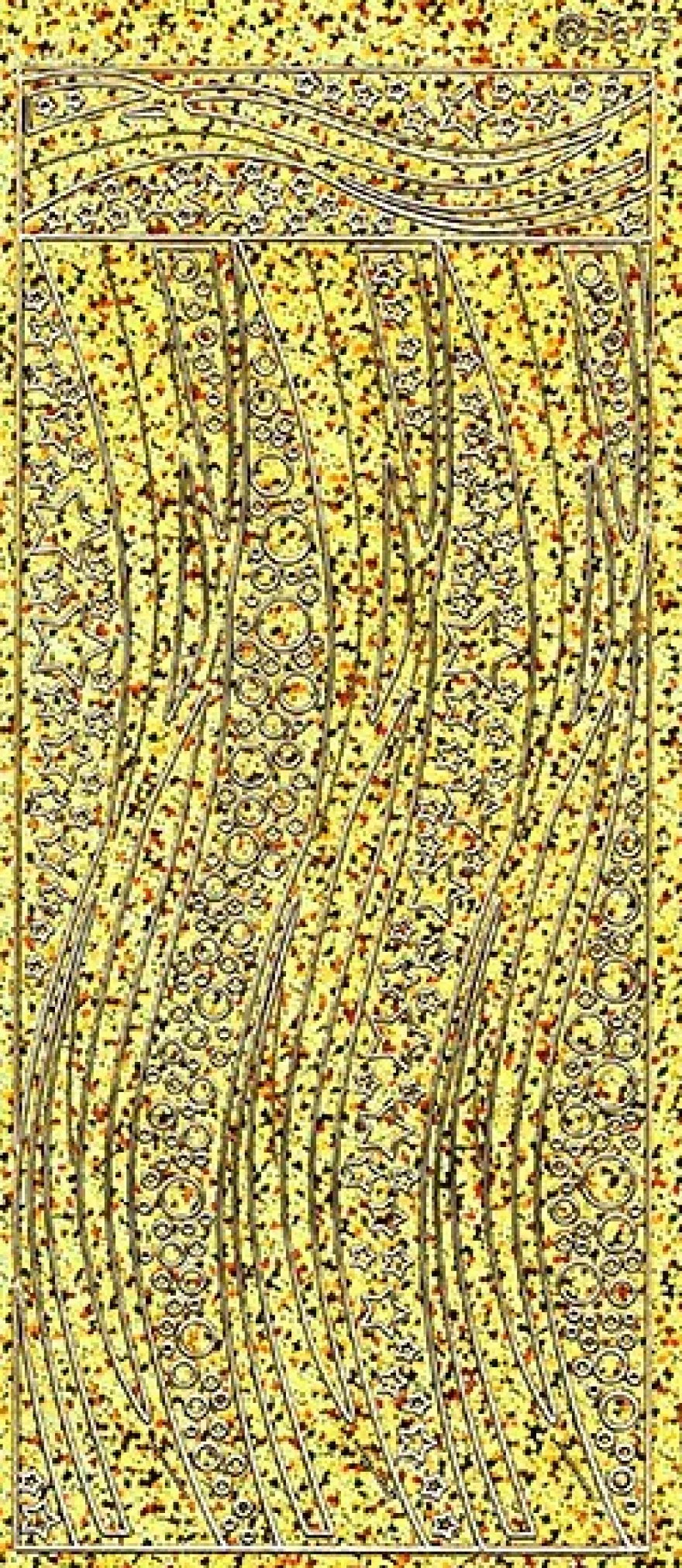 Sticker, Schwung-Linien Sterne, Hologrammfolie, gold