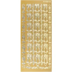 Sticker, Sektgläser, gold