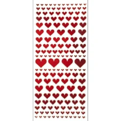 Sticker, Spiegelfolie, Herzen, rot
