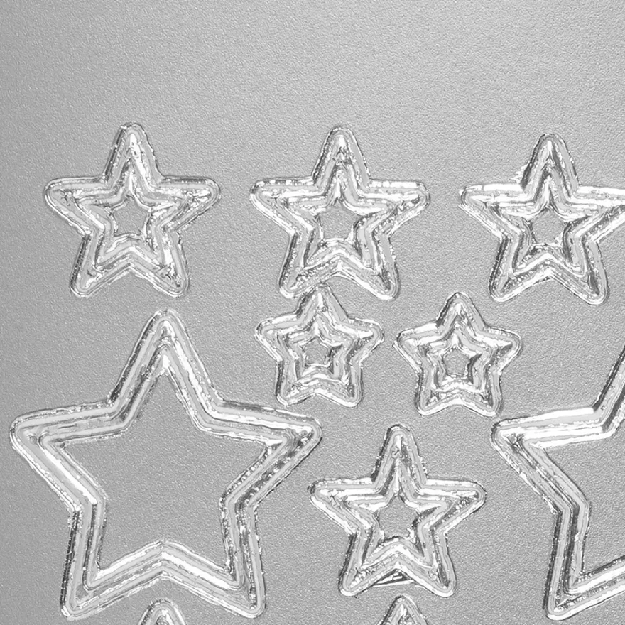 Sticker, Sterne 2, verschiedene Größen, silber