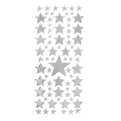 Sticker, Sterne 2, verschiedene Größen, silber