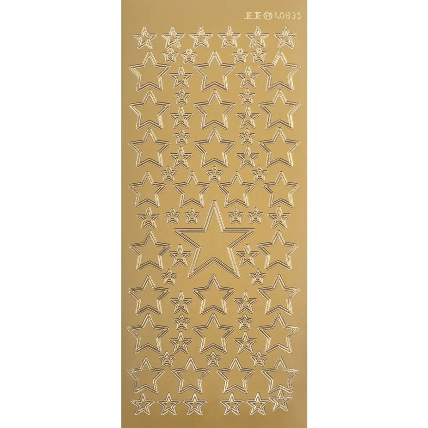 Sticker, Sterne 2, verschiedene Größen, gold
