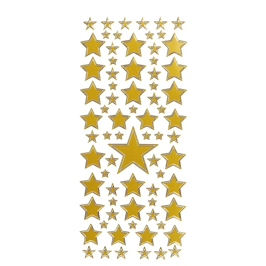 Sticker, Sterne 2, verschiedene Größen, gold