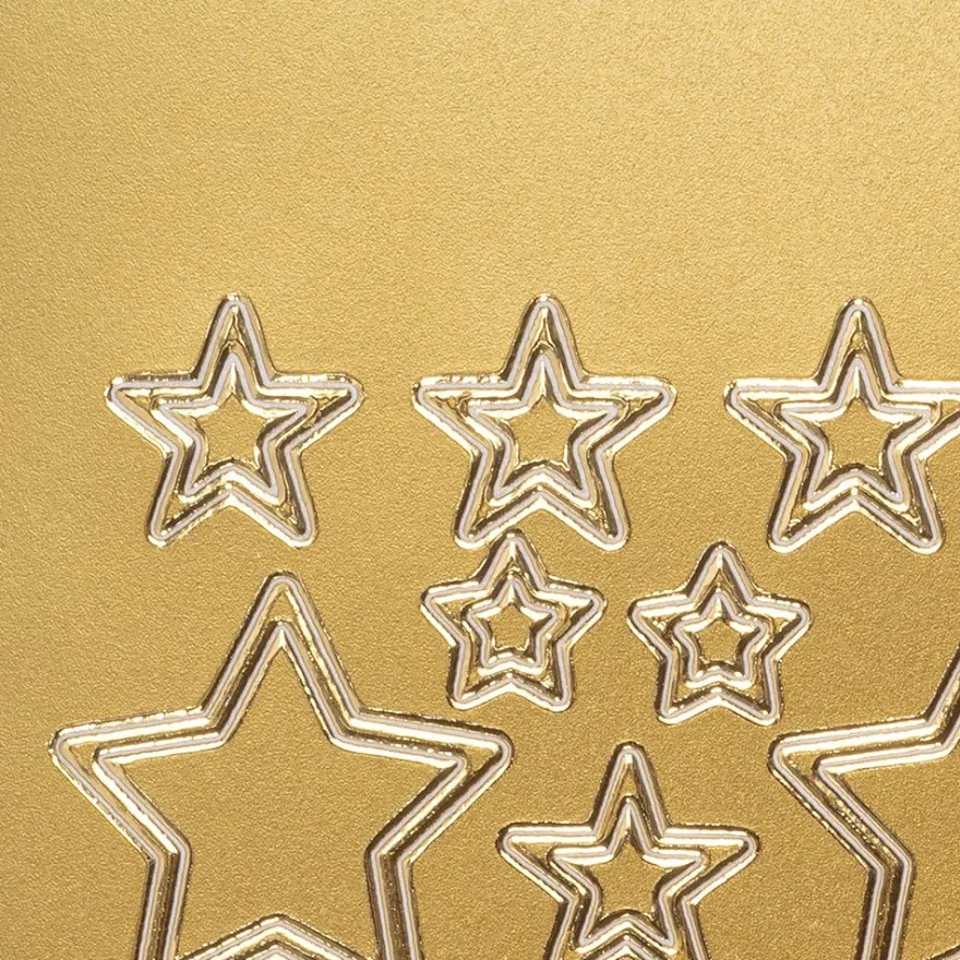 Sticker, Sterne 2, verschiedene Größen, gold