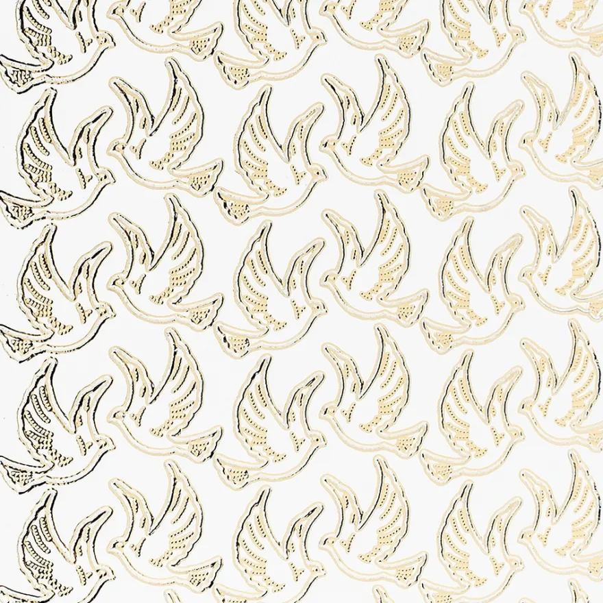 Sticker, Taube, weiß/gold