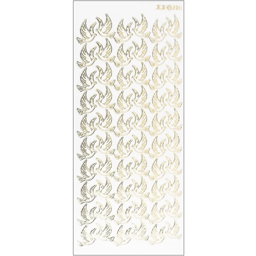 Sticker, Taube, weiß/gold
