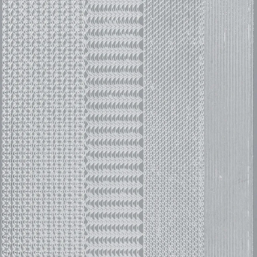 Sticker, verschiedene Bordüren, Perlmuttfolie, silber