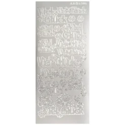Sticker, Viel Glück/Kleeblatt, silber