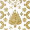 Sticker, Weihnachtsbäume & Ilex, Perlmuttfolie, gold