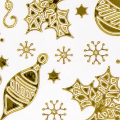 Sticker, Weihnachtsdeko, Spiegelfolie, gold
