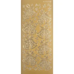 Sticker, Weihnachtsglocken, gold