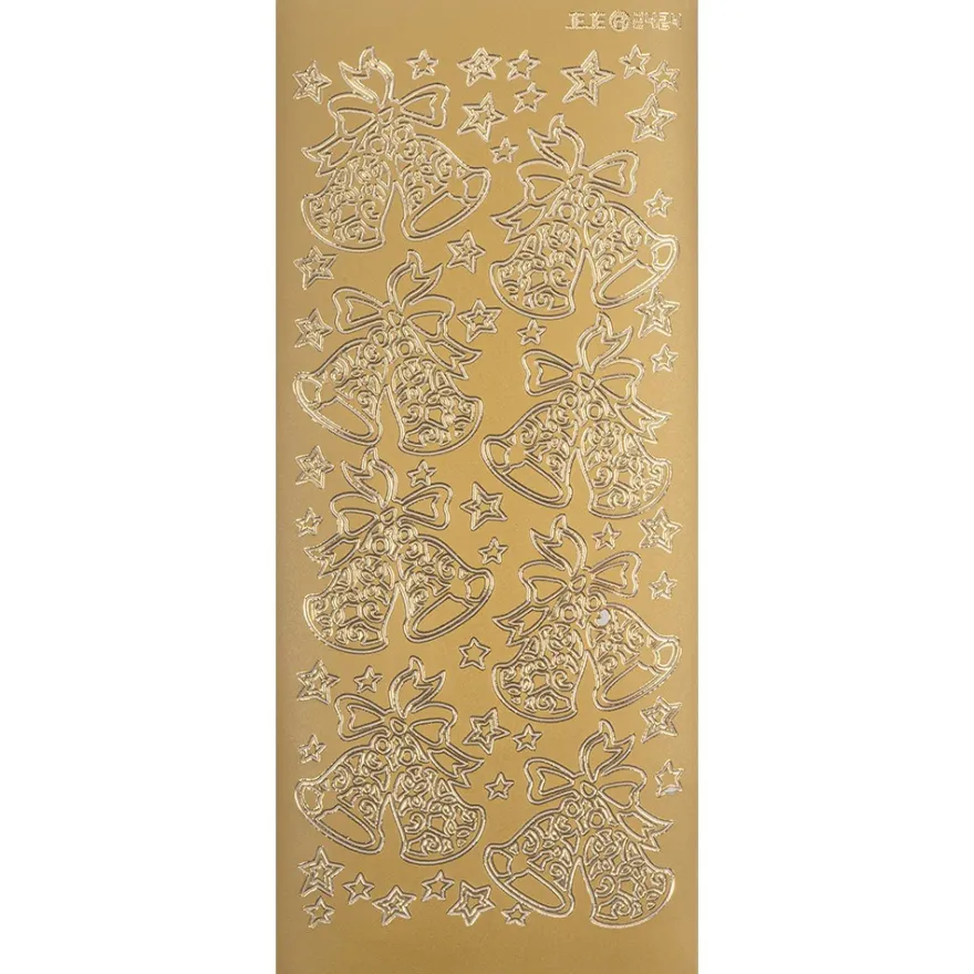 Sticker, Weihnachtsglocken, gold