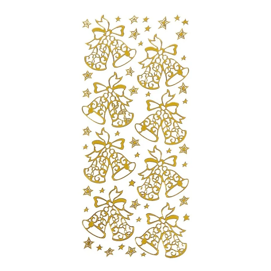 Sticker, Weihnachtsglocken, gold
