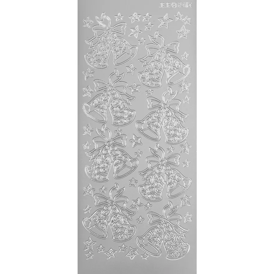 Sticker, Weihnachtsglocken, silber