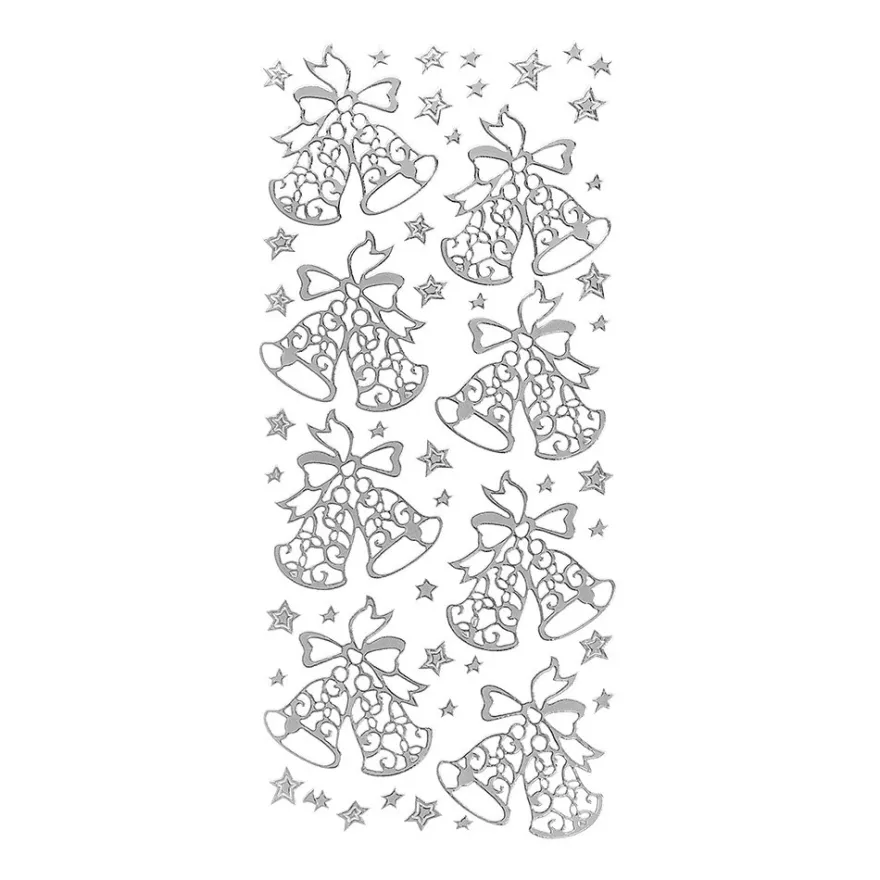 Sticker, Weihnachtsglocken, silber