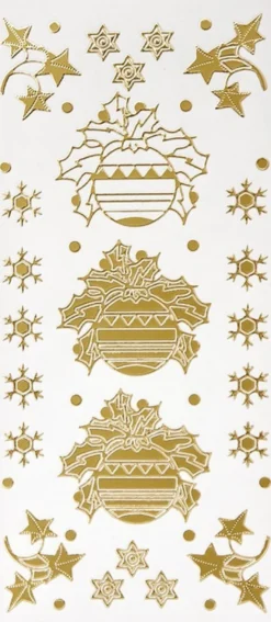 Sticker, Weihnachtskugeln & Deko, Perlmuttfolie, gold