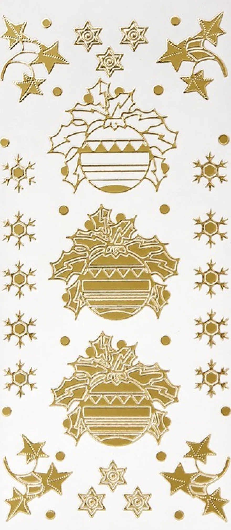 Sticker, Weihnachtskugeln & Deko, Perlmuttfolie, gold