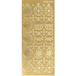 Sticker, Weihnachtskugeln, gold