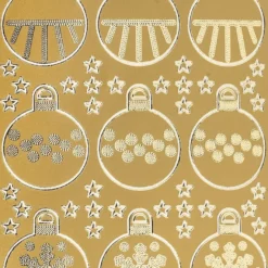 Sticker, Weihnachtskugeln, gold