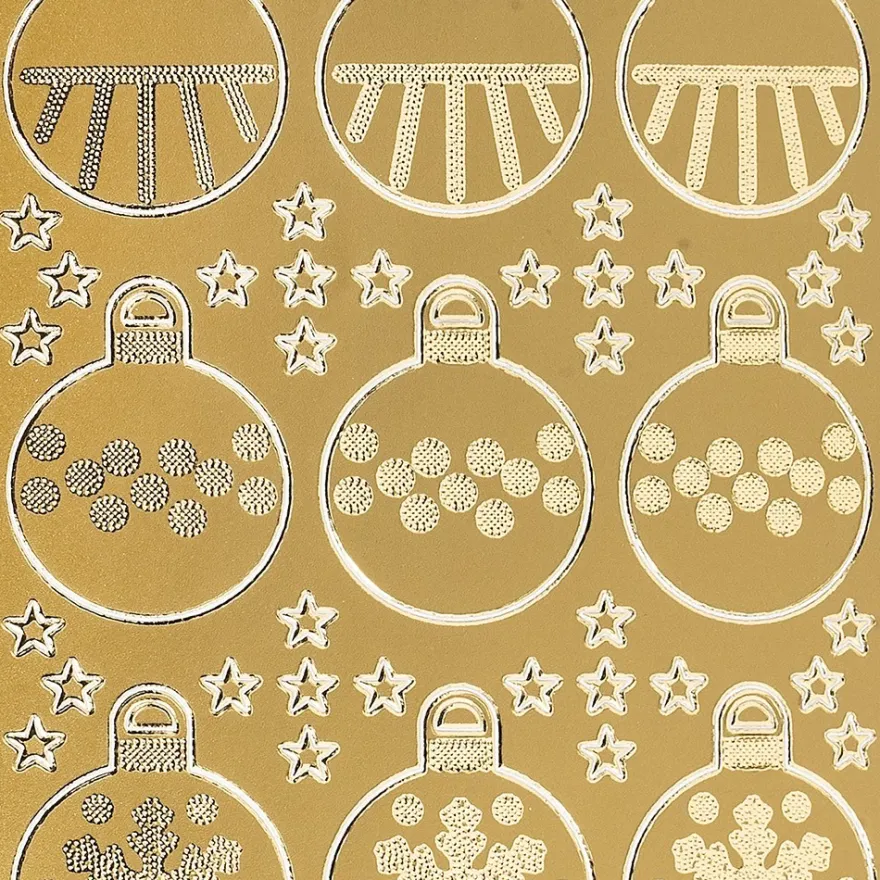 Sticker, Weihnachtskugeln, gold