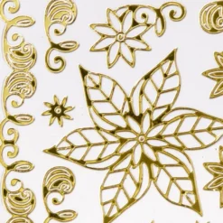 Sticker, Weihnachtssterne, Spiegelfolie, gold
