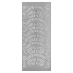 Sticker, Wünsche/Weihnachten, Perlmuttfolie, silber