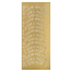Sticker, Wünsche/Weihnachten, Perlmuttfolie, gold