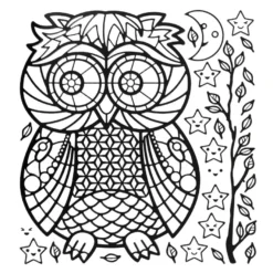 Sticker XL, Eulen, verschiedene Farben, 10 Bogen