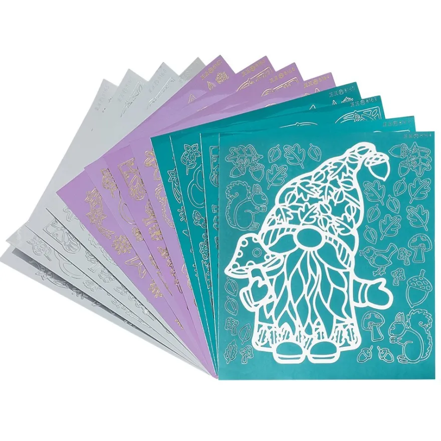 Sticker XL, Wichtel, verschiedene Farben, 12 Bogen
