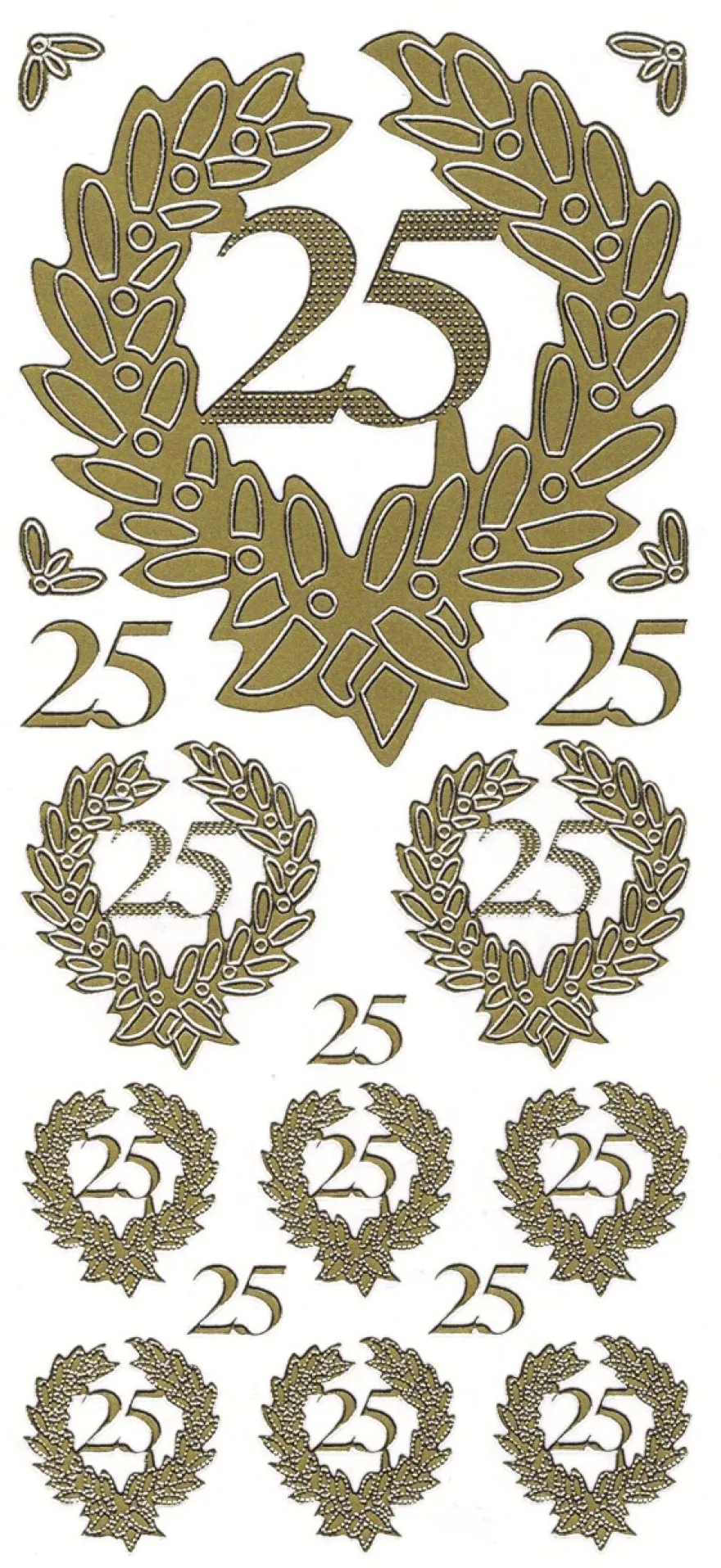 Sticker, Zahlen fürs Jubiläum 25, gold