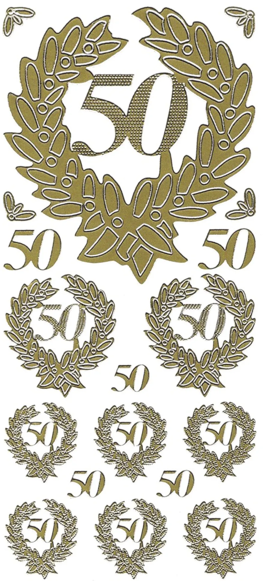 Sticker, Zahlen fürs Jubiläum 50, gold