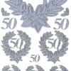 Sticker, Zahlen fürs Jubiläum 50, silber