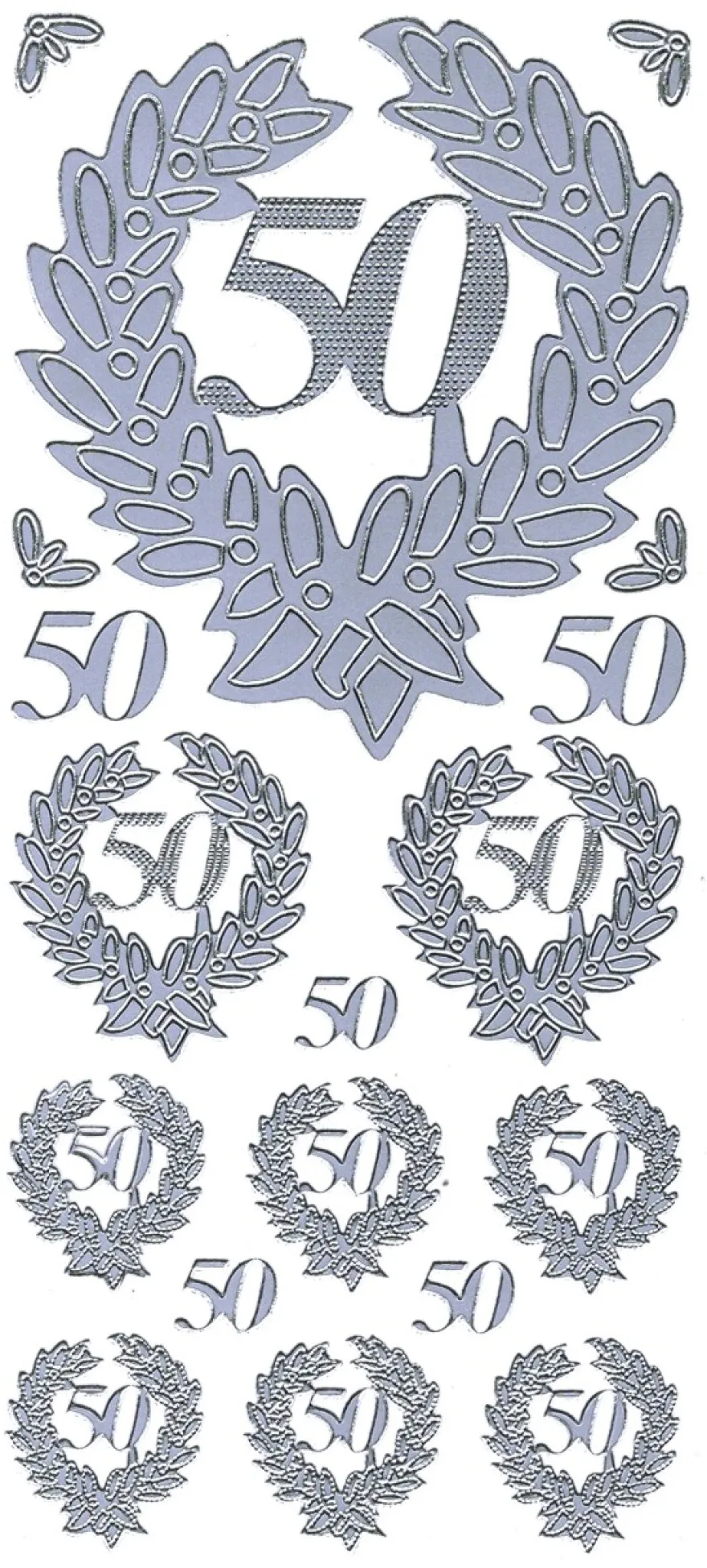 Sticker, Zahlen fürs Jubiläum 50, silber