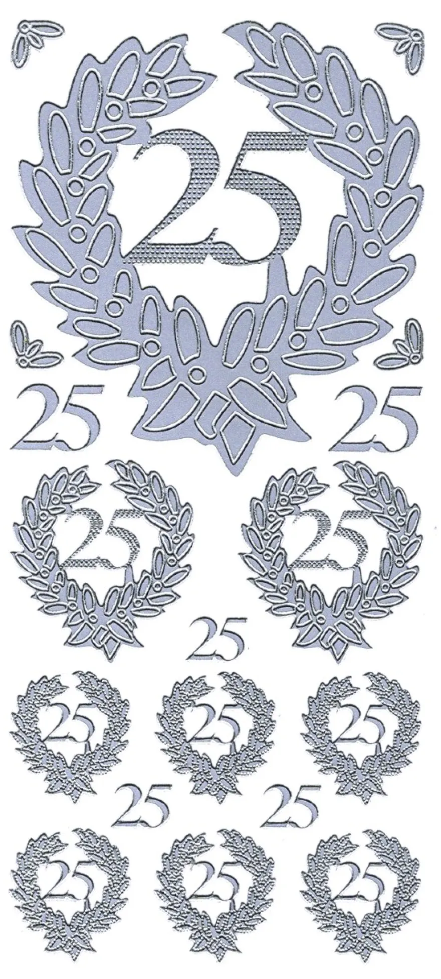 Sticker, Zahlen fürs Jubiläum 25, silber