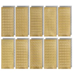 Sticker, Zahlen, Perlmuttfolie, gold und silber, 20 Bogen
