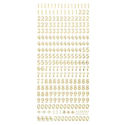 Sticker, Zahlen und Satzzeichen, Spiegelfolie, gold