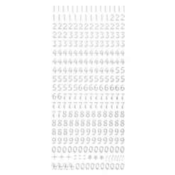 Sticker, Zahlen und Satzzeichen, Spiegelfolie, silber