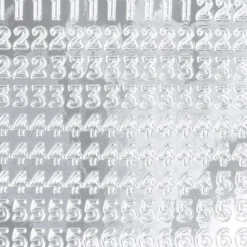 Sticker, Zahlen und Satzzeichen, Spiegelfolie, silber