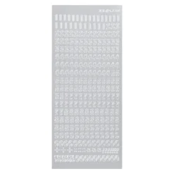 Sticker, Zahlen und Satzzeichen, Spiegelfolie, silber